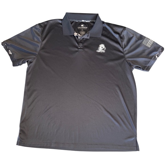 Colosseum Mens Oregon Ducks Polo Shirt XL Gray OHT USA Flag Golf Athletic - Picture 2 of 8